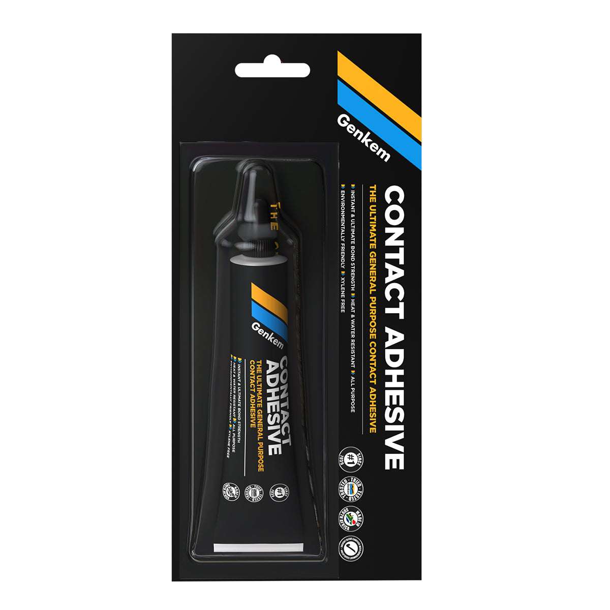 Genkem contact adhesive packaging on a white background