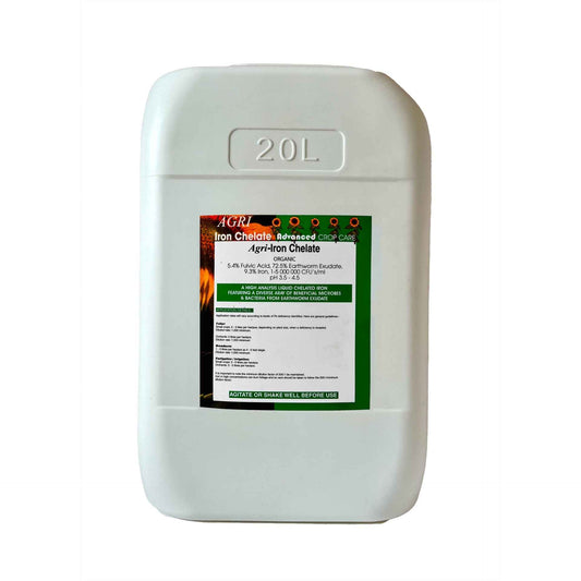 Agri-Iron Chelate Liquid Organic Fertiliser 20L | 20L pack with clear label | ideal for South African gardens