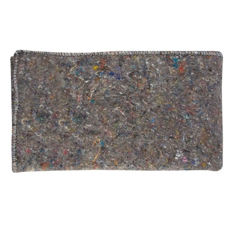 A soft grey pet blanket with a speckled pattern.