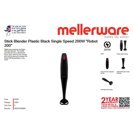MELLERWARE BLENDER STICK PLASTIC 200W