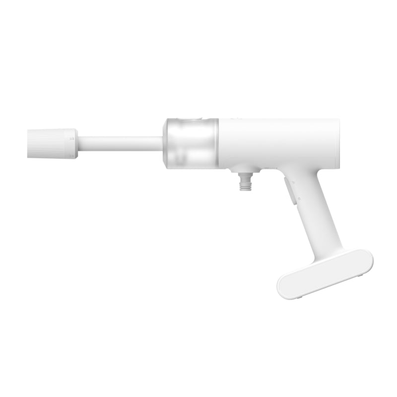 A white Xiaomi Cordless Pressure Washer with a dual-piston pump and a removable battery.