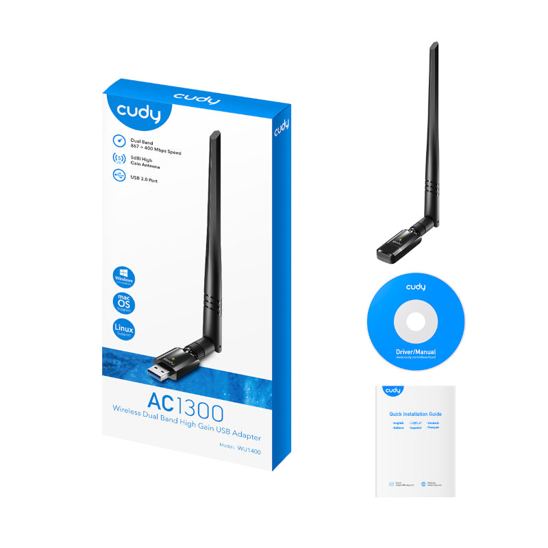 Cudy AC1300 Wireless Dual Band High Gain USB Adapter