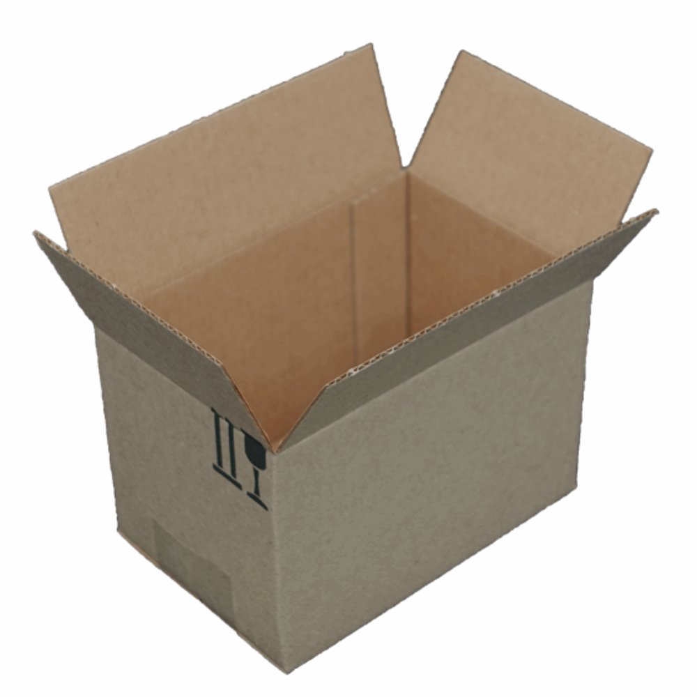 Open cardboard box on a white background