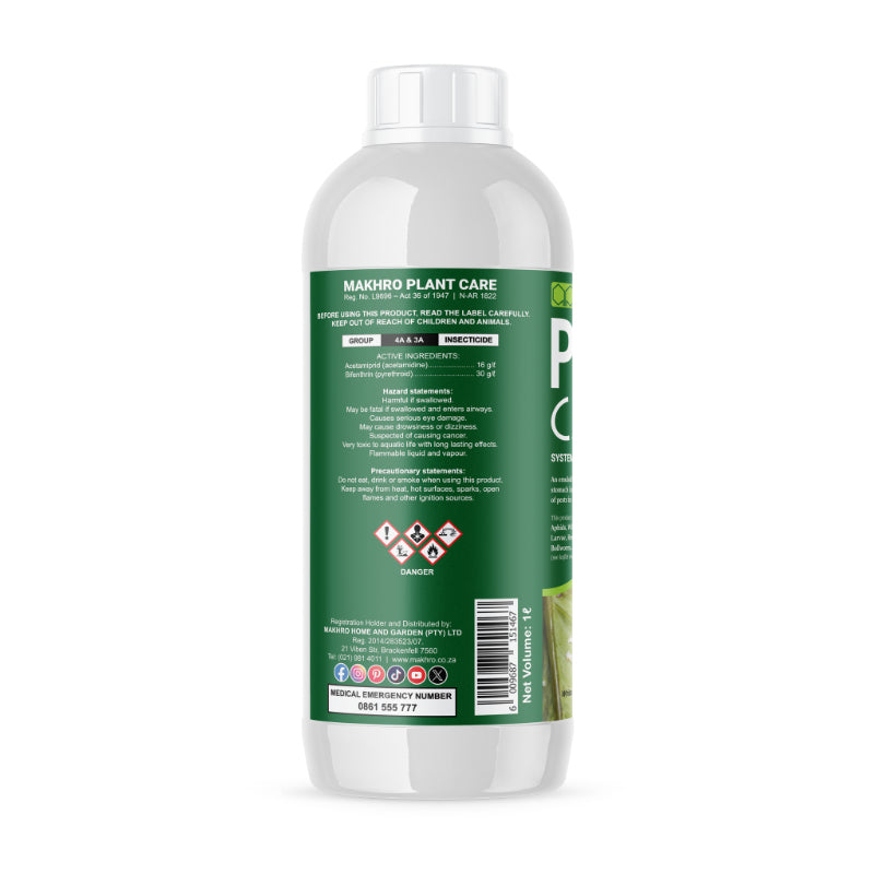 White bottle with a green label on a white background