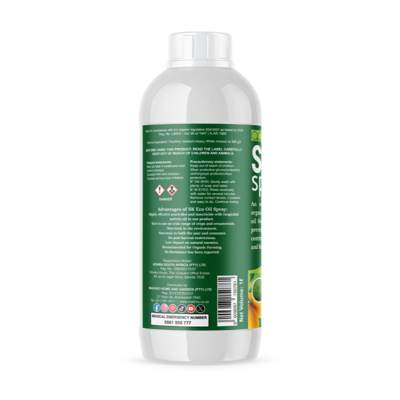 Bottle with a green label on a white background