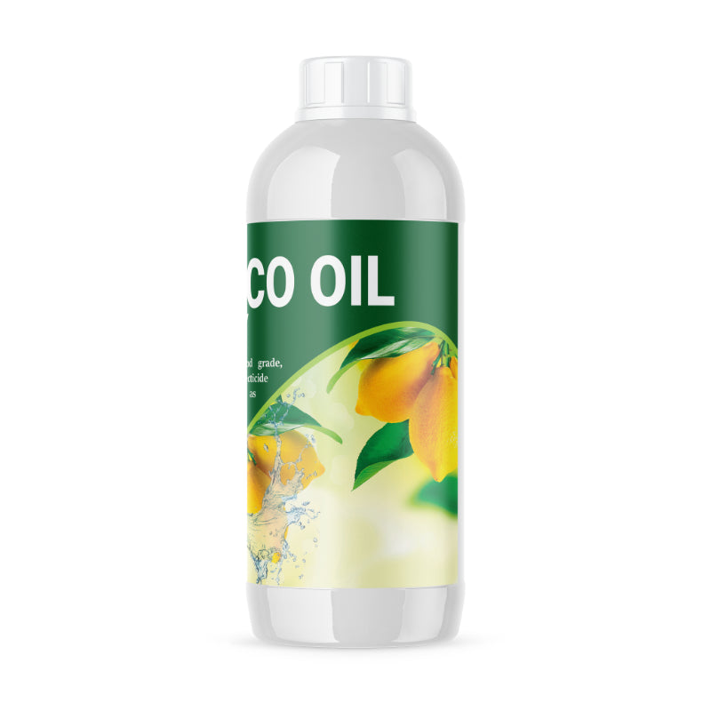 Bottle of Makhro SK Eco Oil Spray with a label featuring lemons and leaves on a white background