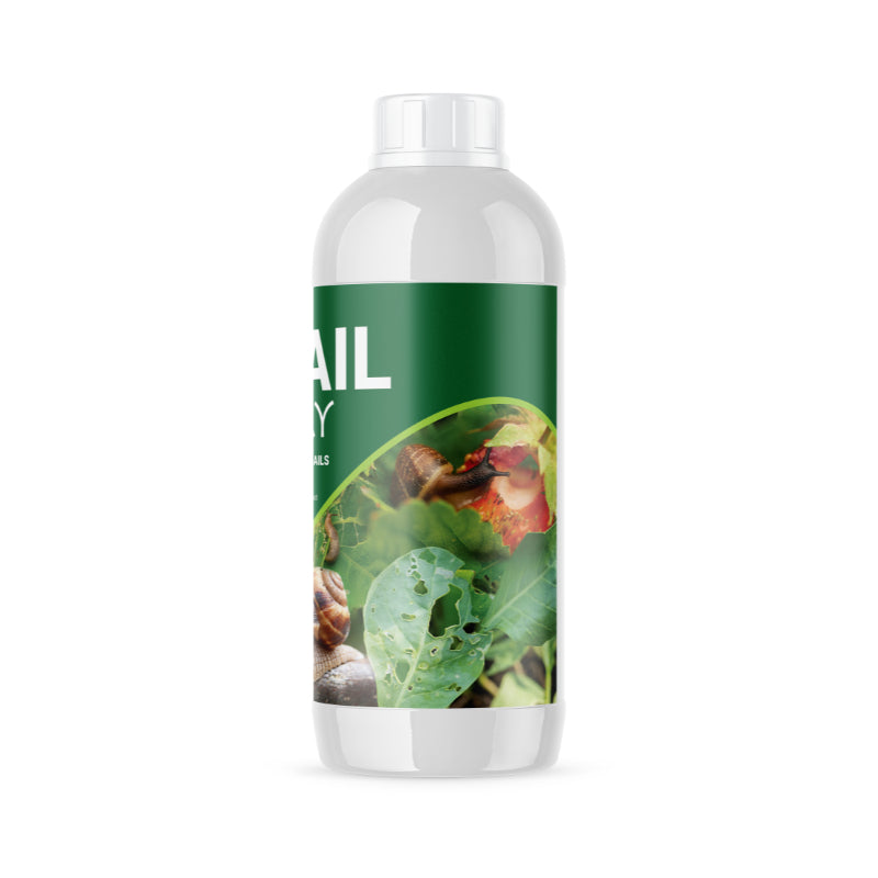 Bottle with a green label featuring images of plants on a white background