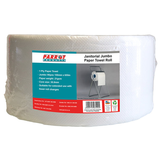 Parrot Janitorial Jumbo Paper Towel Roll 1-Ply