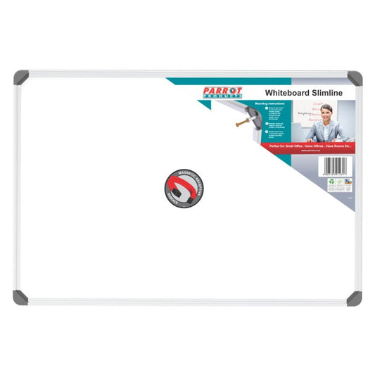 Parrot Slimline Aluminium Frame Magnetic Whiteboard