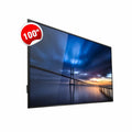 A 100-inch Parrot commercial display screen showing a vibrant image of a bridge at sunset, indicating high resolution and quality.