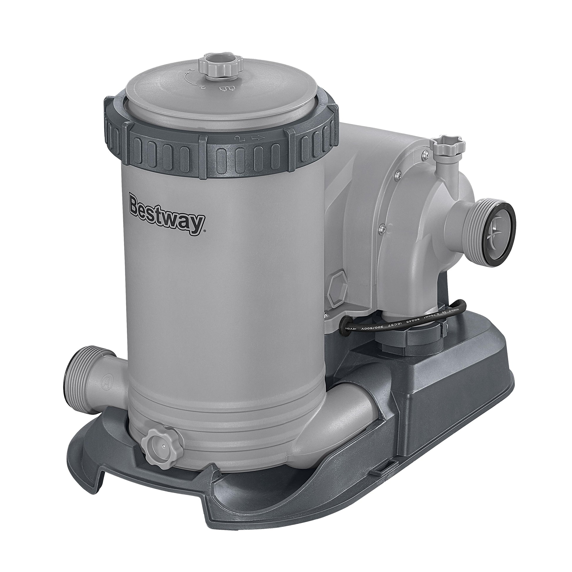 Gray pool pump with 'Bestway' branding on a white background