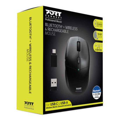 Port Connect 2.4GHz Wireless Bluetooth® Rechargeable Mouse PRO