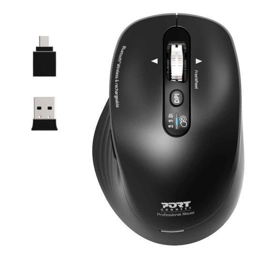 Port Connect Business 2.4GHz Rechargeable Bluetooth Wireless Mouse Black