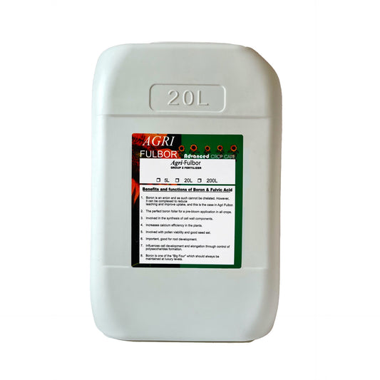 White 20L container labelled 'Agri-Fulbor' on a white background