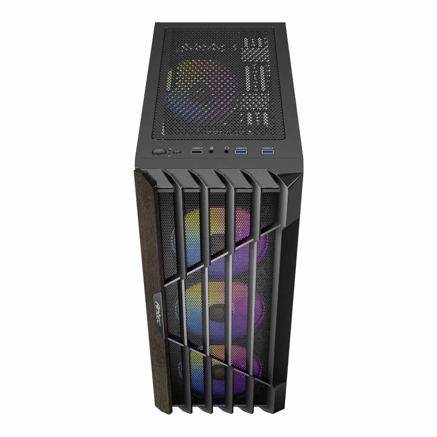 Antec AX63 Wood ARGB ATX Mid Tower Gaming Chassis - Black