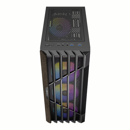 Antec AX63 Wood ARGB ATX Mid Tower Gaming Chassis - Black