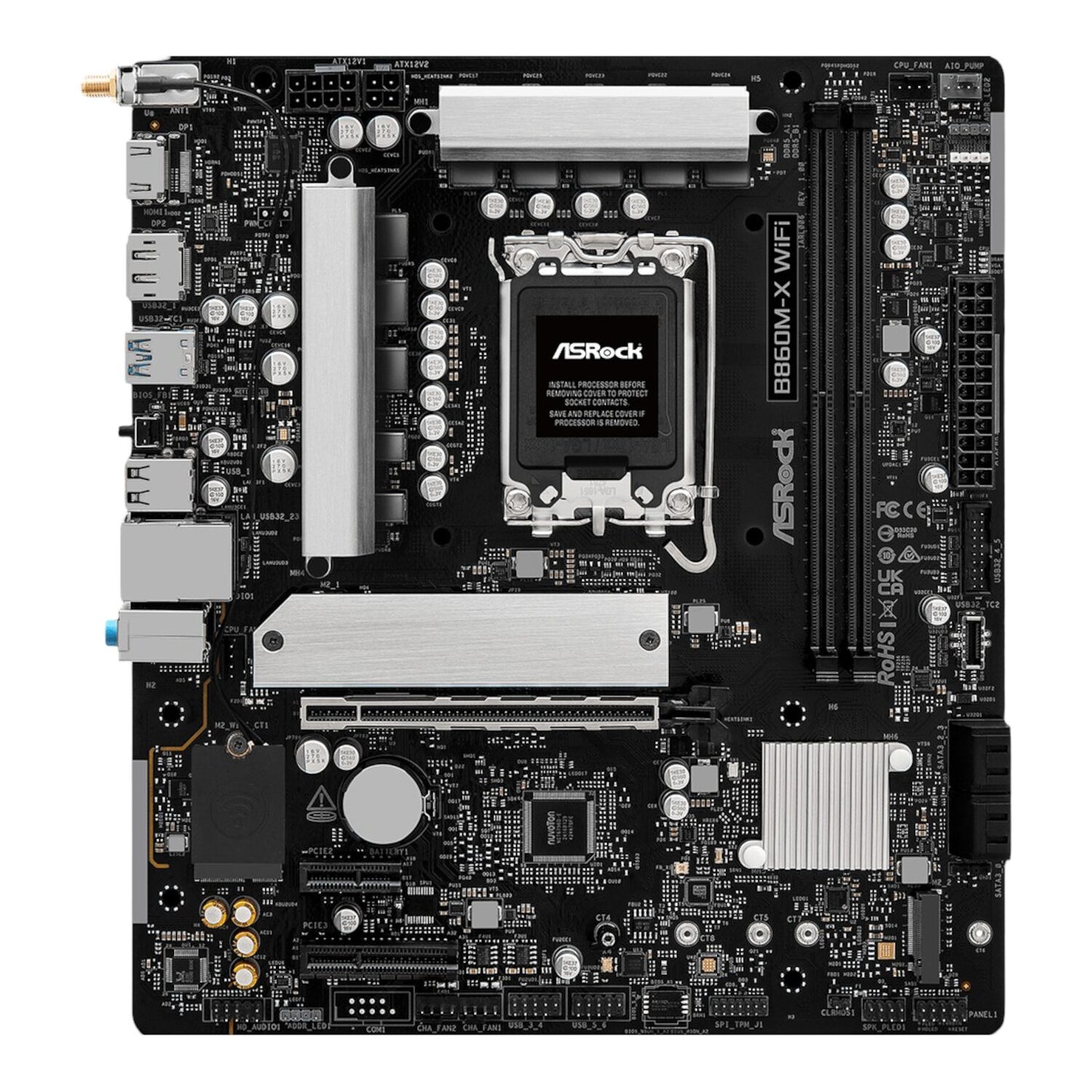 ASRock B860M-X Micro ATX DDR5 Motherboard (PCIe 5 and Wi-Fi 6E) - GroPlus