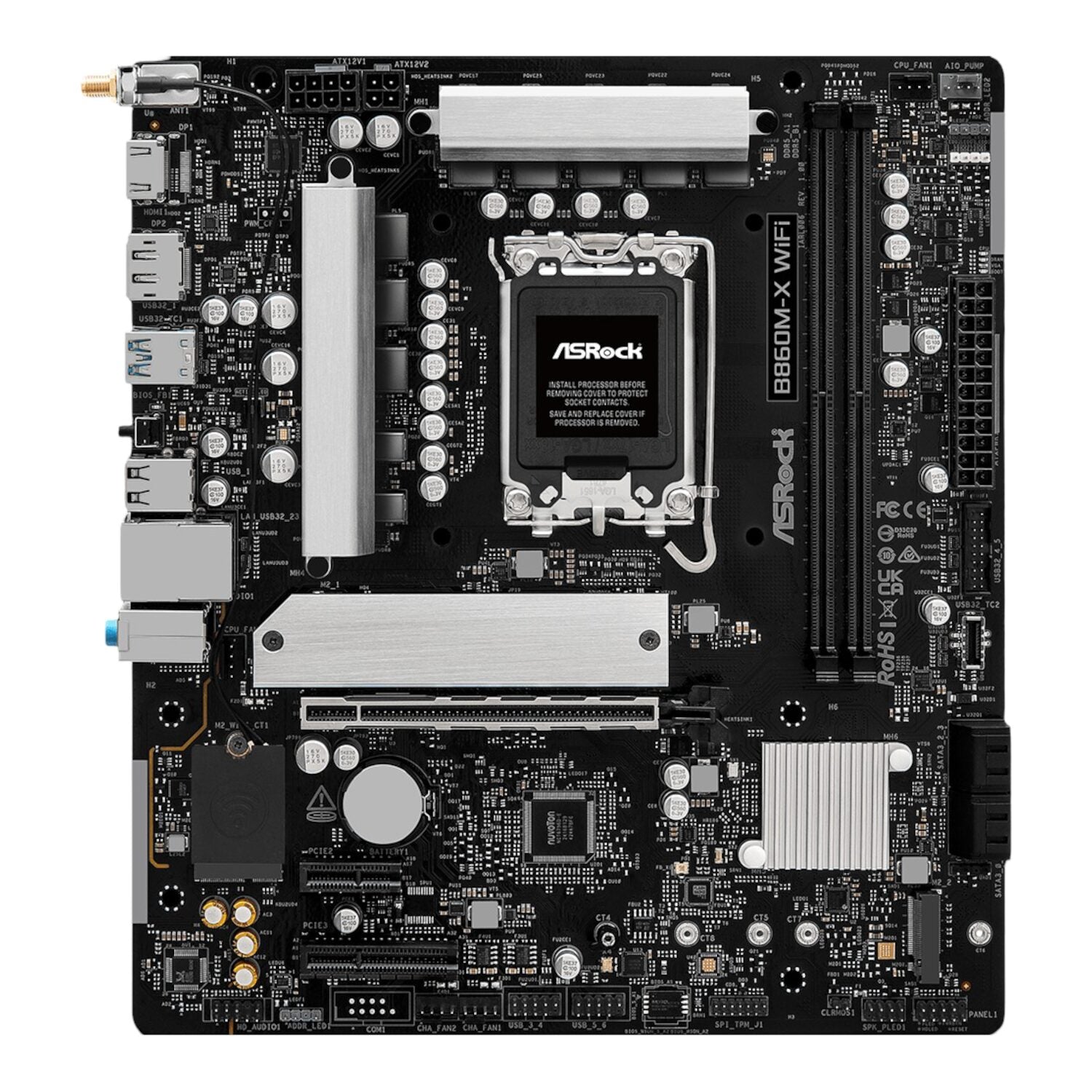 ASRock B860M-X Micro ATX DDR5 Motherboard (PCIe 5 and Wi-Fi 6E) - GroPlus