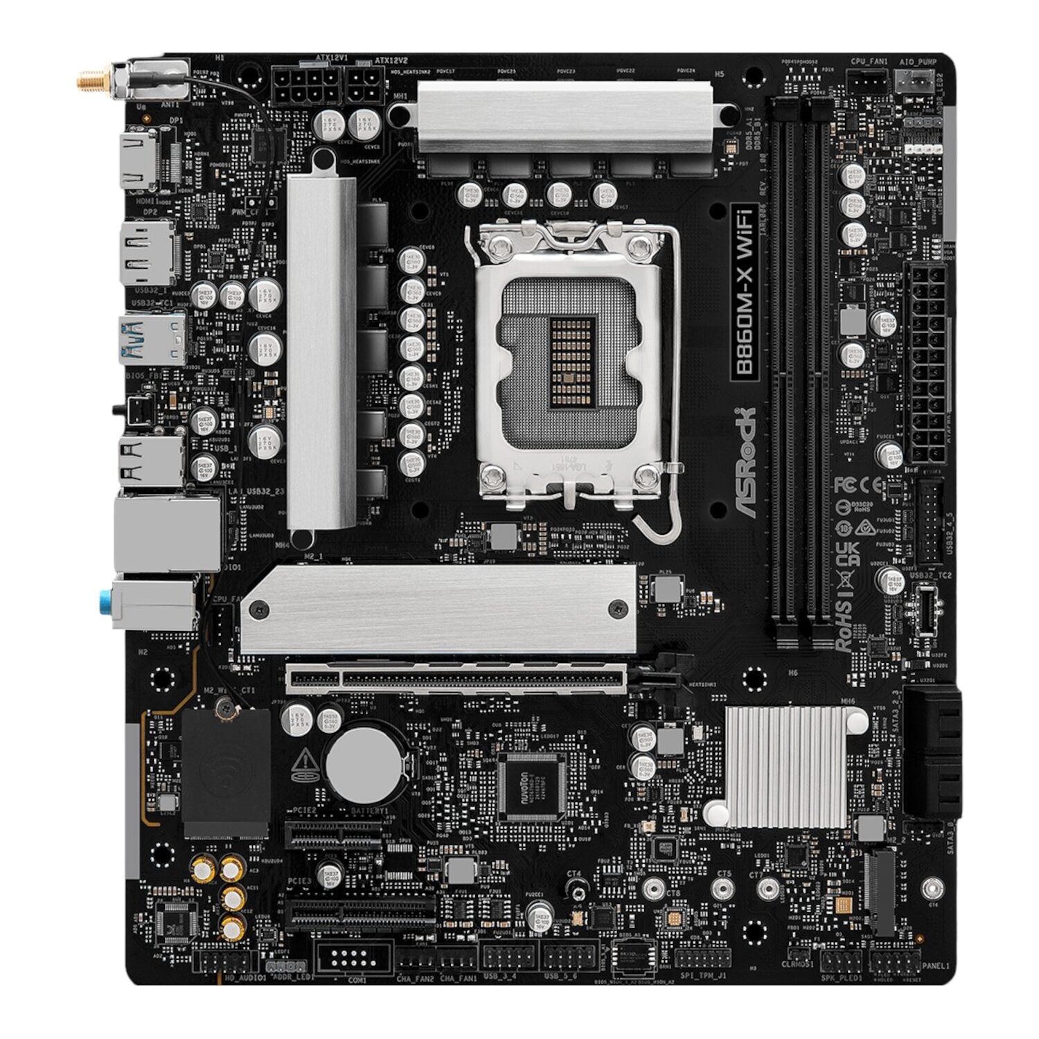ASRock B860M-X Micro ATX DDR5 Motherboard (PCIe 5 and Wi-Fi 6E) - GroPlus
