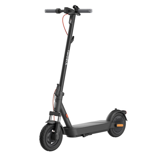 Black electric scooter with 'Xiaomi' branding on a white background