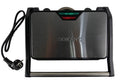 Black Sokany sandwich maker with power cord on a white background