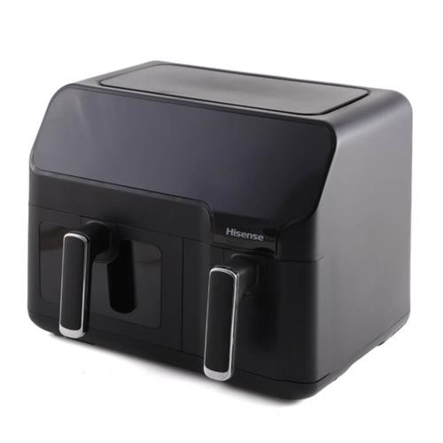 Black Hisense air fryer on a white background