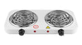 Double hot plate with two burners on a white background