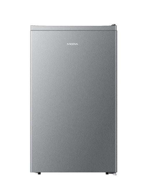 Silver refrigerator on a white background