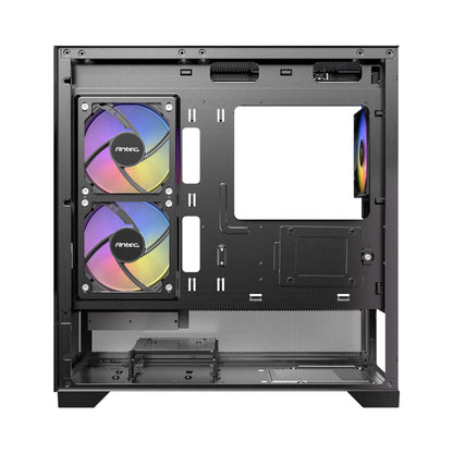 Computer case with Antec RGB fans on a white background
