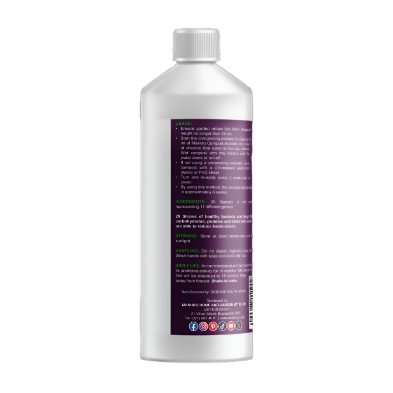 White bottle with a purple label on a white background