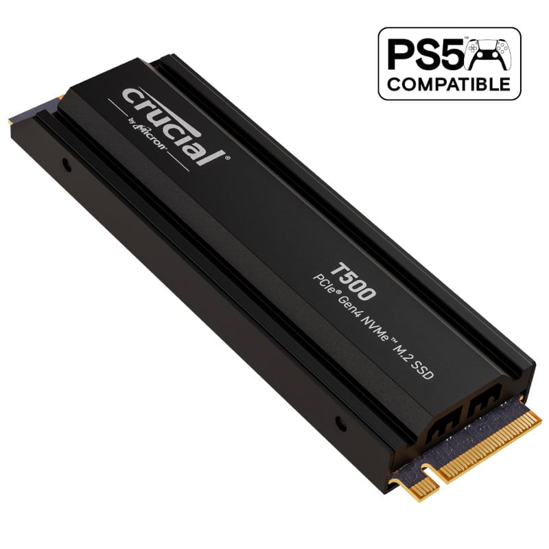 Crucial T500 2TB M.2 NVMe Gen4 with Heatsink NAND SSD