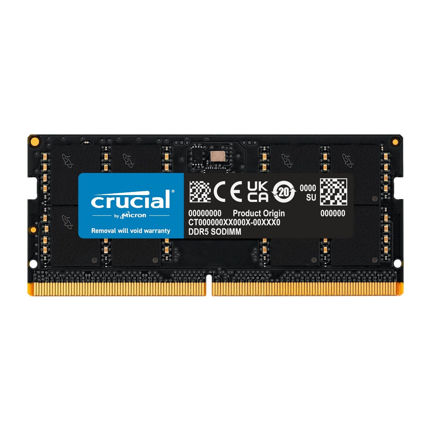 Crucial RAM module on a white background