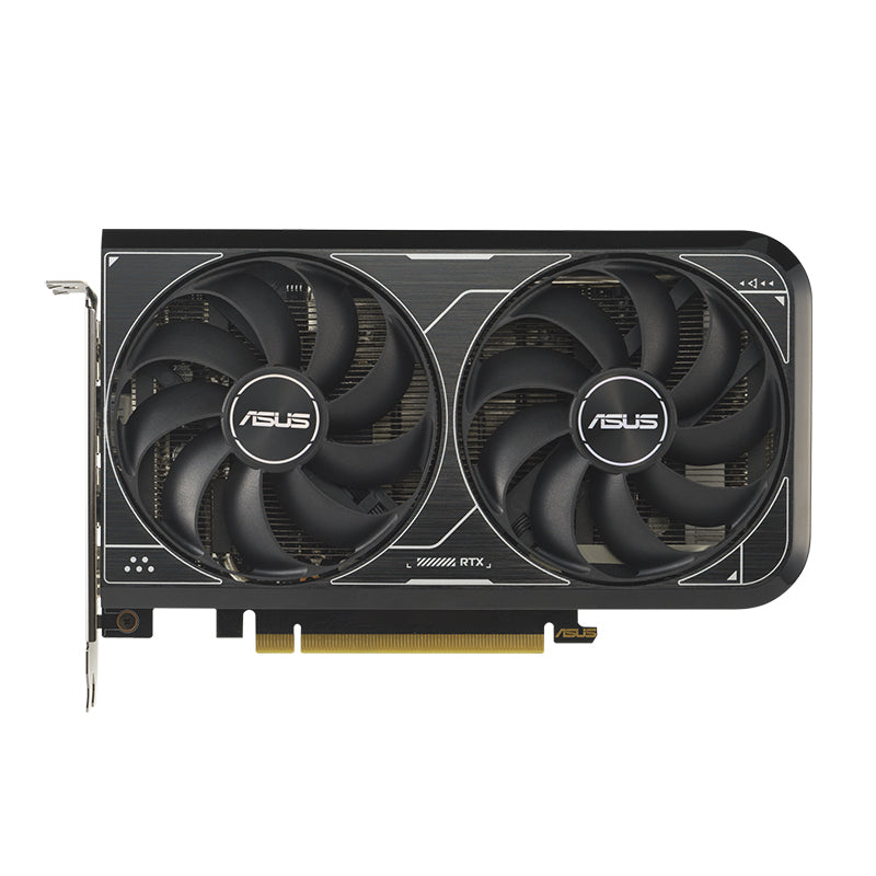 Asus graphics card with dual fans on a white background