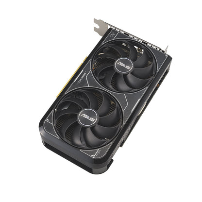 Asus graphics card with three fans on a white background