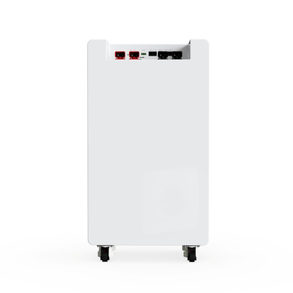 Esener 14.33kWh Lithium Battery 51.2V with multiple ports on a white background