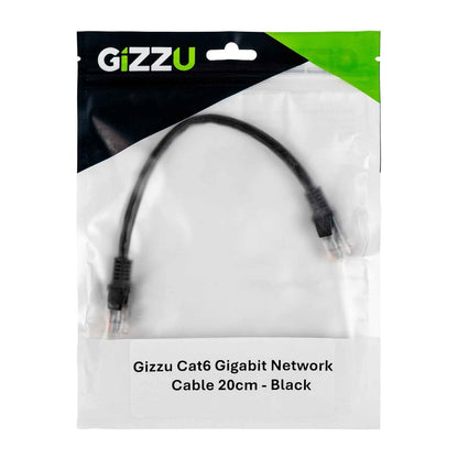 Gizzu Cat6 UTP Fly Lead Ethernet Network Cable 20cm Black