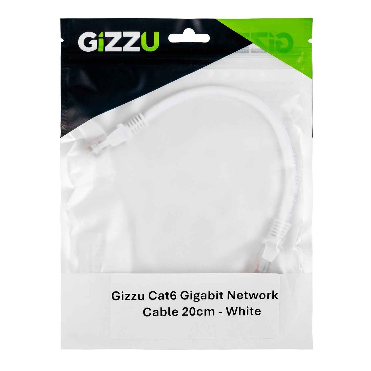 Gizzu Cat6 UTP Fly Lead Ethernet Network Cable 20cm White