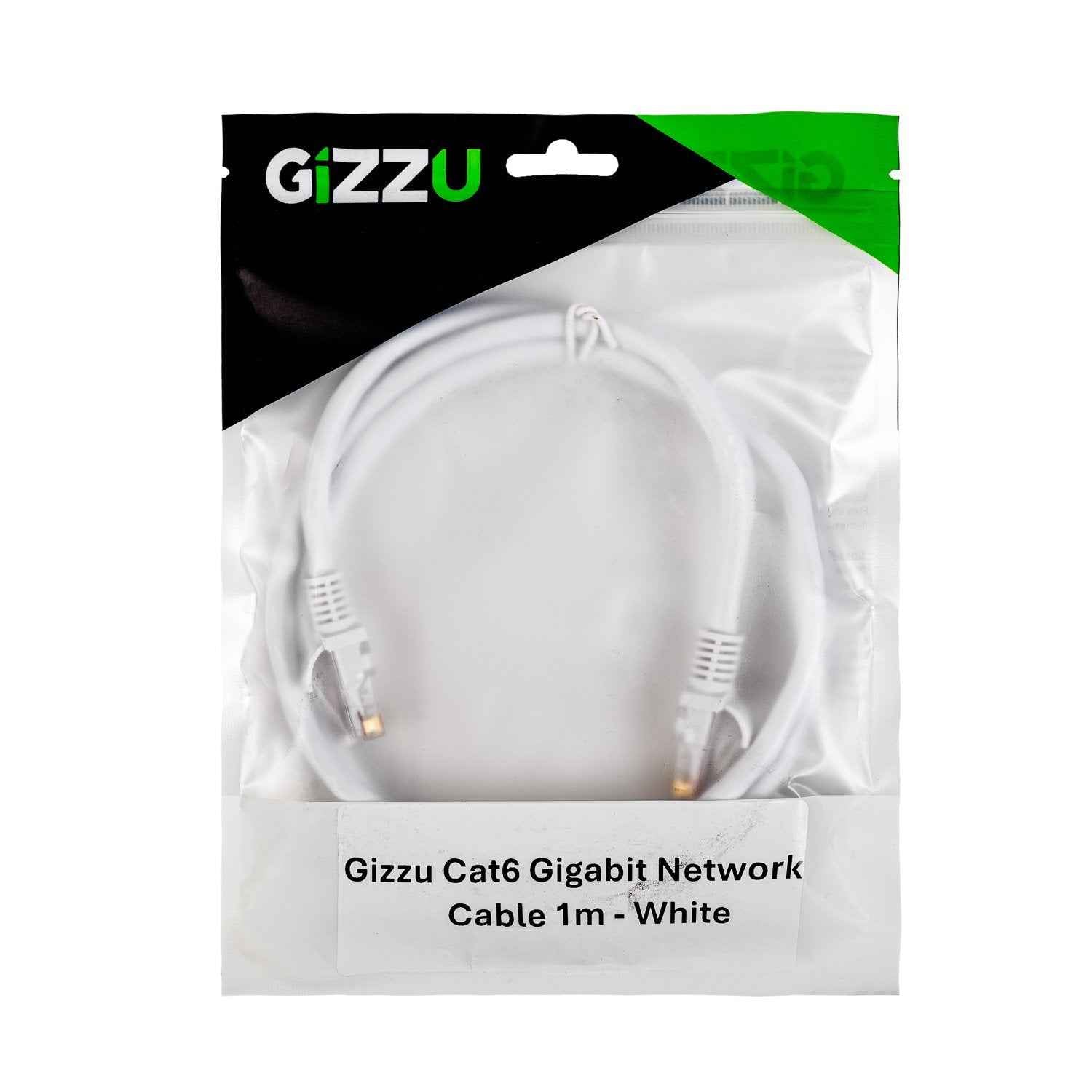 Gizzu Cat6 UTP Fly Lead Ethernet Network Cable 1m White