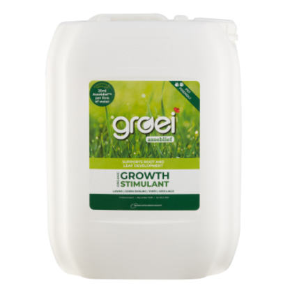 White container with green label featuring the brand 'groei' on a white background