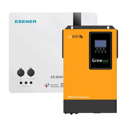 Growtech 5.5kW Solar Inverter & Esener 2.56kWh Multifunctional Lithium Battery