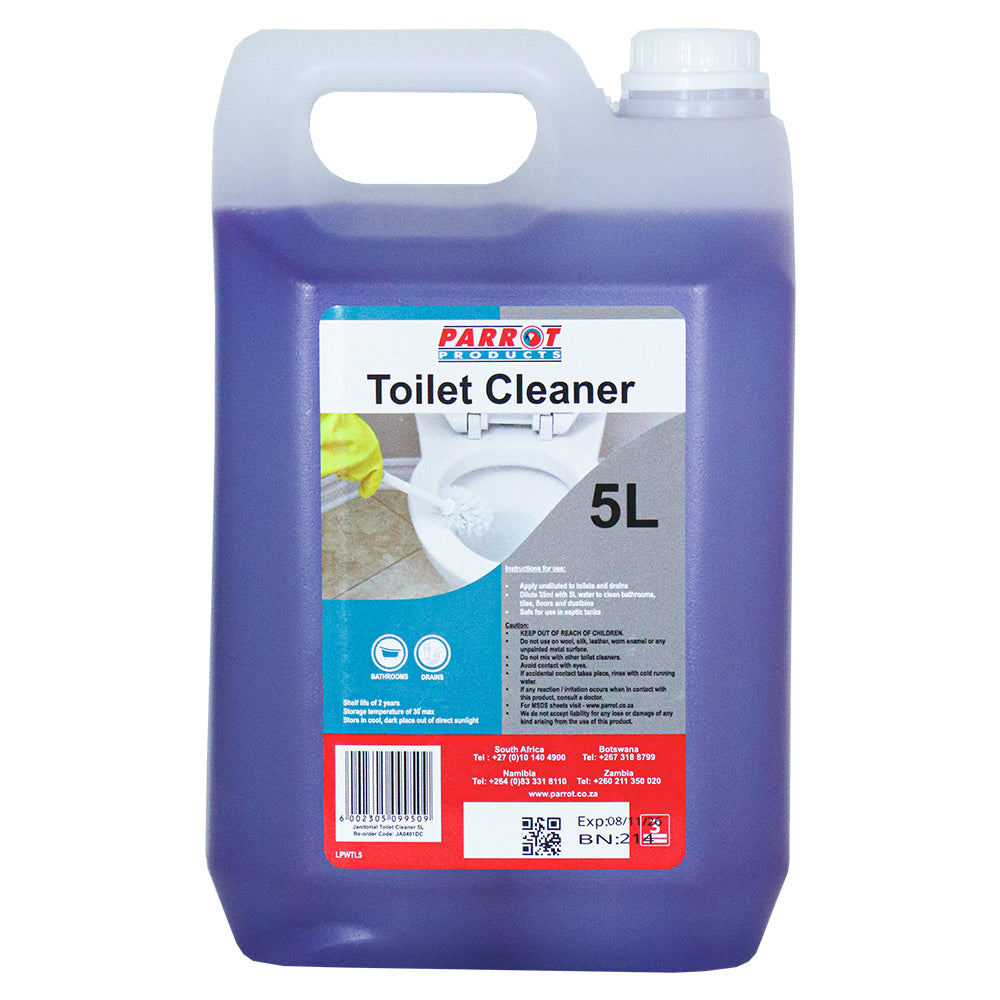 5L container of Parrot Toilet Cleaner on a white background