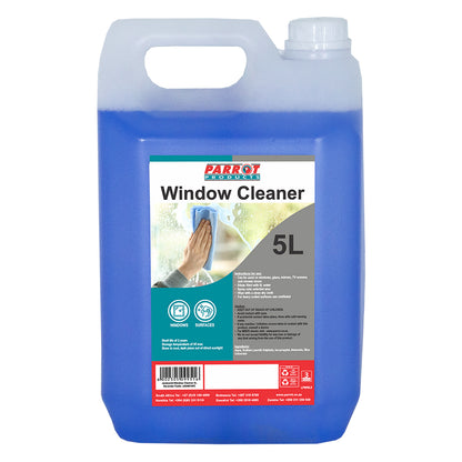 5L window cleaner bottle with Parrot Products branding on a white background