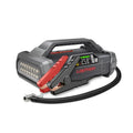 A LokiThor 4-in-1 jump starter and air compressor with a digital display, power leads, and an air hose attached.