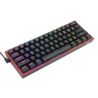 Redragon K617 FIZZ 60% Wired RGB Gaming Keyboard - Black - GroPlus