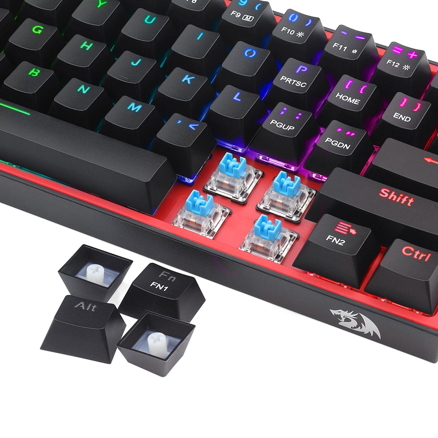 Redragon K617 FIZZ 60% Wired RGB Gaming Keyboard - Black - GroPlus