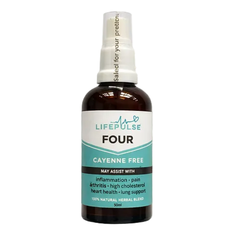 Lifepulse Four Cayenne Free bottle on a white background