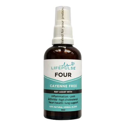Lifepulse Four Cayenne Free bottle on a white background
