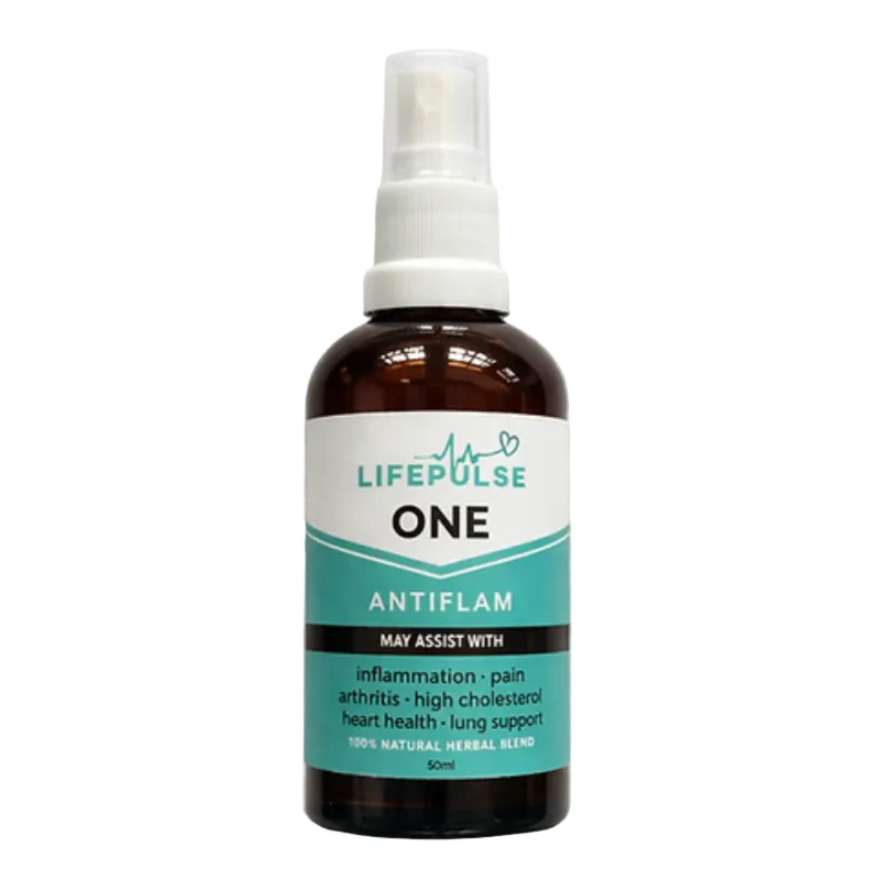 Lifepulse One Antiflam Spray bottle on a white background