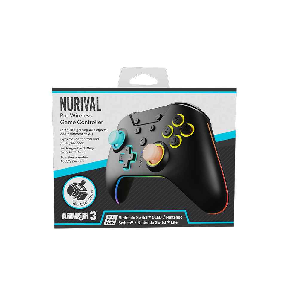 Armor3 NuRival Wireless Hall Effect Stick Game Controller For Switch Blue/Orange