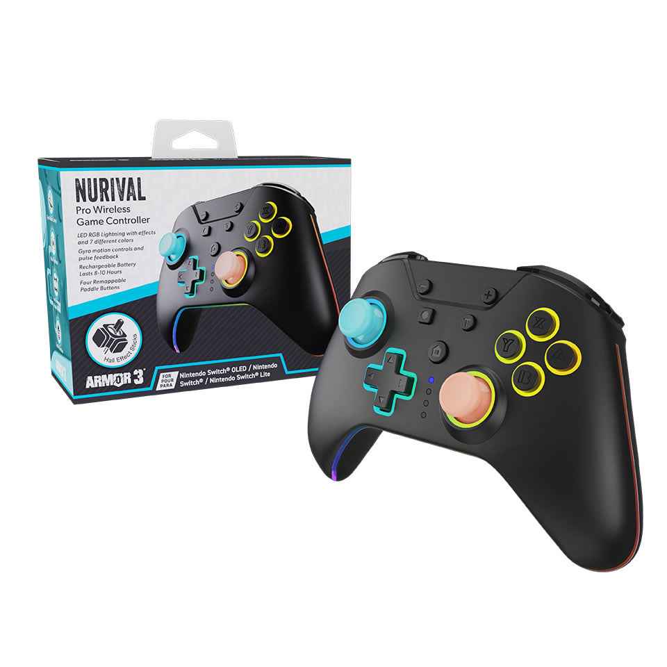 Armor3 NuRival Wireless Hall Effect Stick Game Controller For Switch Blue/Orange